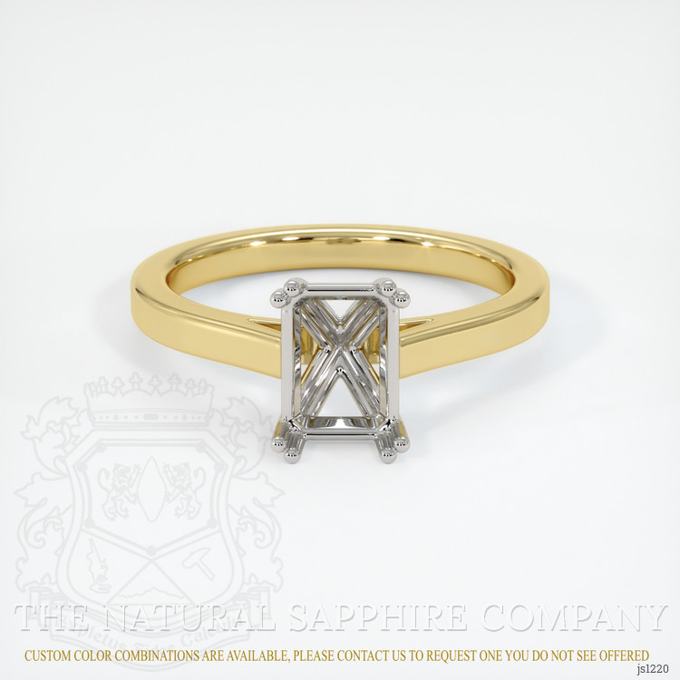 18K White & Yellow Solitaire Ring Setting