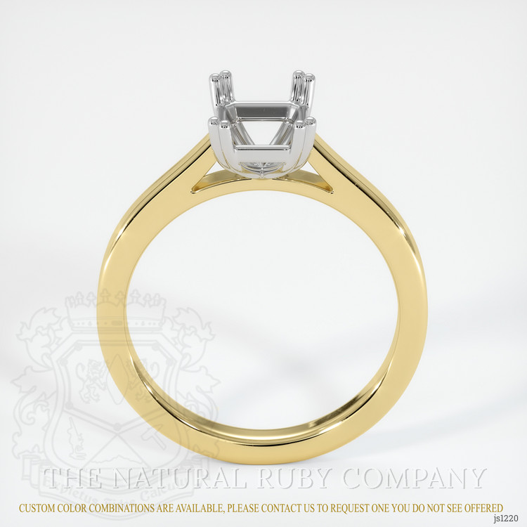 18K White & Yellow Solitaire Ring Setting