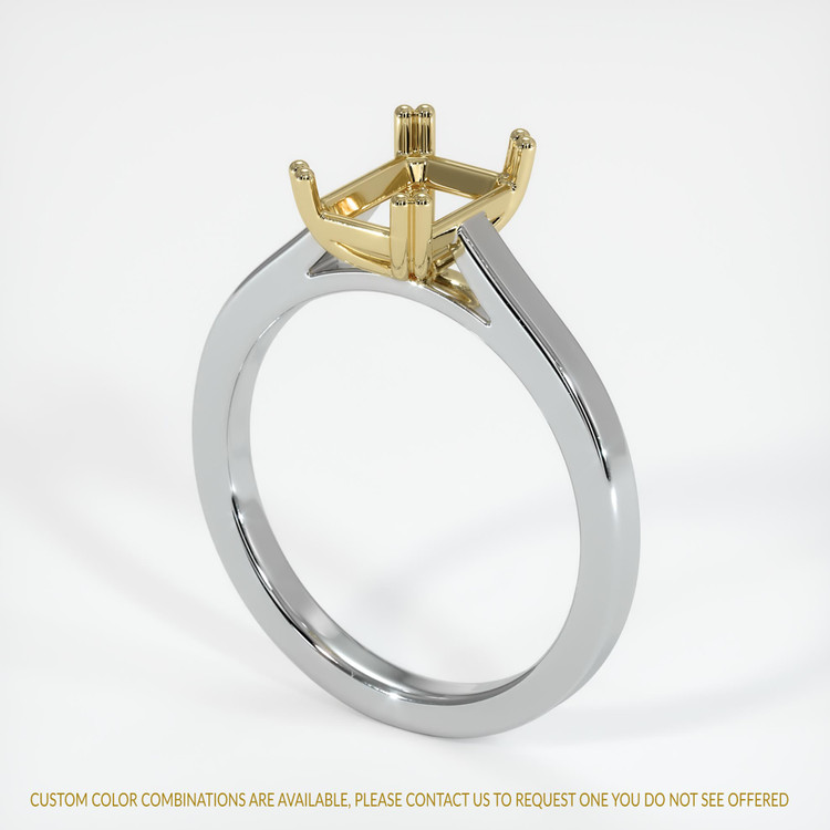 14K Yellow & White Solitaire Ring Setting