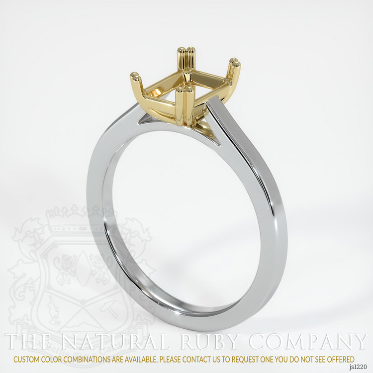14K Yellow & White Solitaire Ring Setting