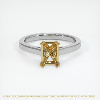 14K Yellow & White Solitaire Ring Setting Image