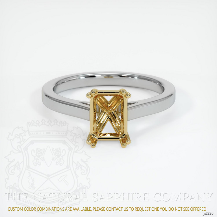 14K Yellow & White Solitaire Ring Setting