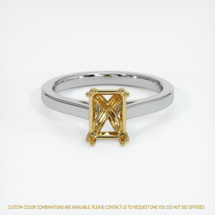 14K Yellow & White Solitaire Ring Setting