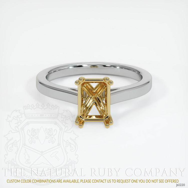 14K Yellow & White Solitaire Ring Setting