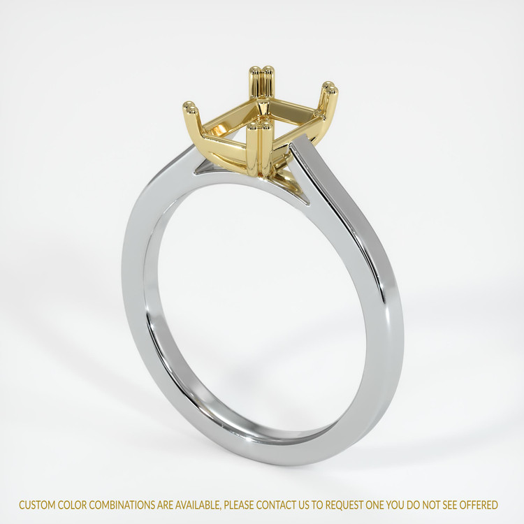 18K Yellow & White Solitaire Ring Setting