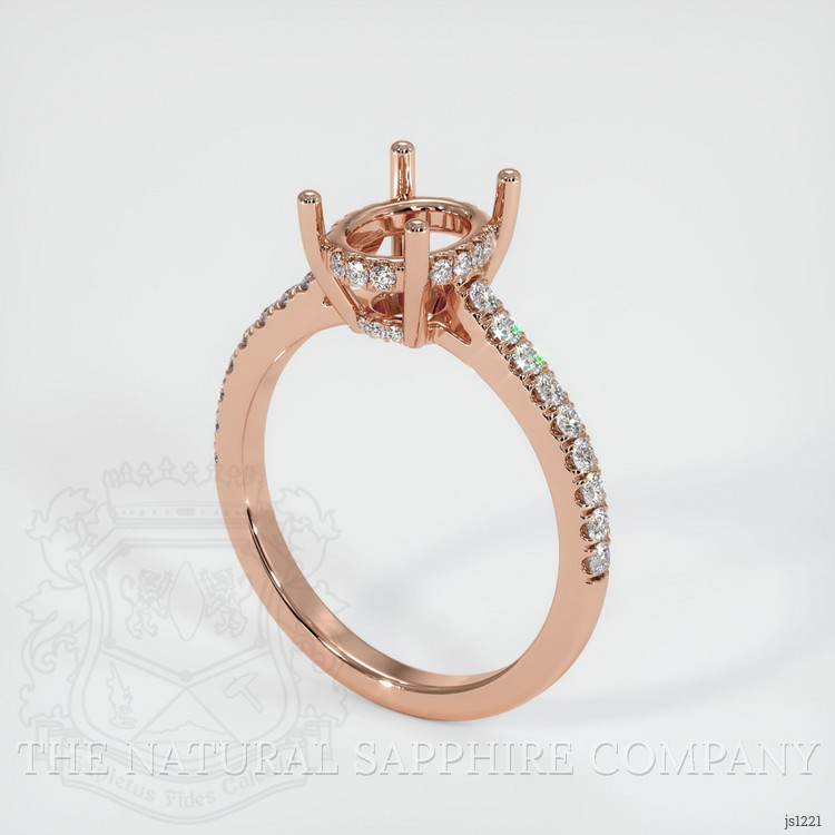 14K Rose Gold Pave Ring Setting