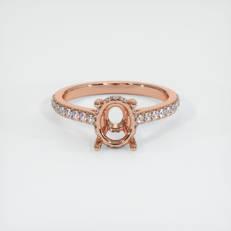14K Rose Gold Pave Ring Setting