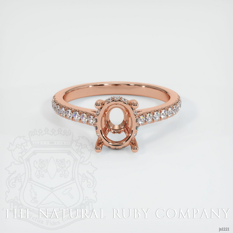 14K Rose Gold Pave Ring Setting