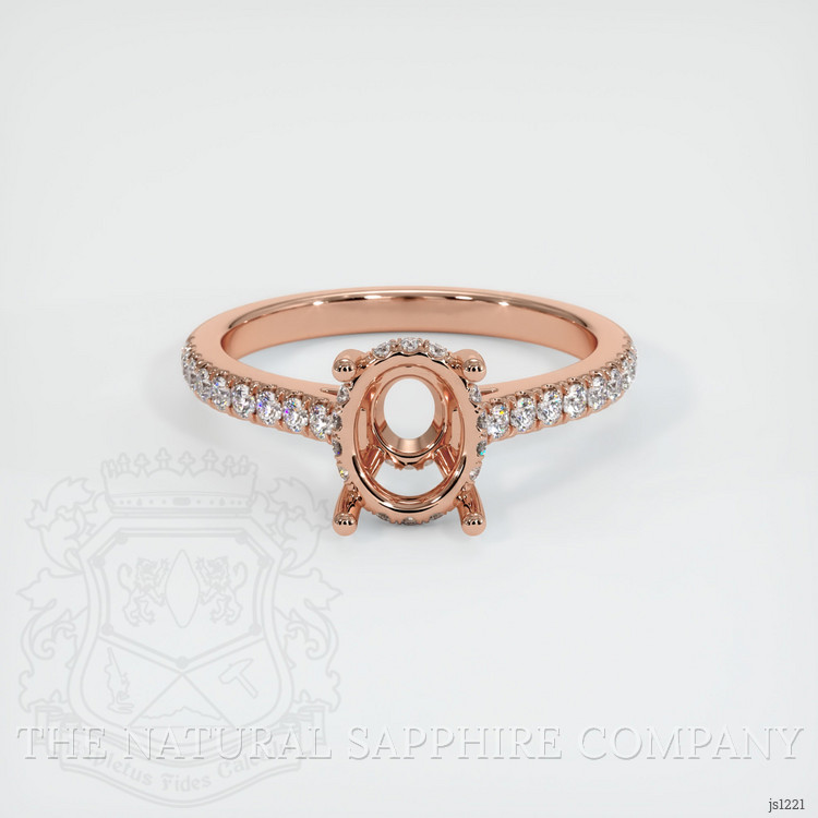14K Rose Gold Pave Ring Setting