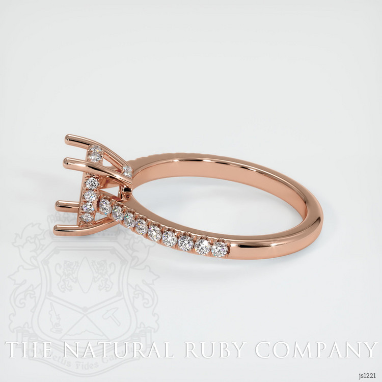14K Rose Gold Pave Ring Setting