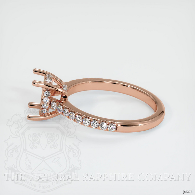 14K Rose Gold Pave Ring Setting