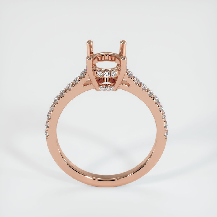 14K Rose Gold Pave Ring Setting