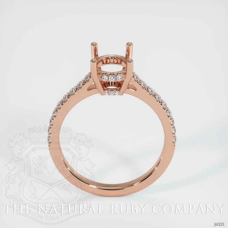 14K Rose Gold Pave Ring Setting