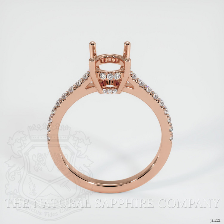 14K Rose Gold Pave Ring Setting