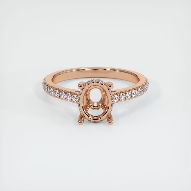 18K Rose Gold Pave Ring Setting