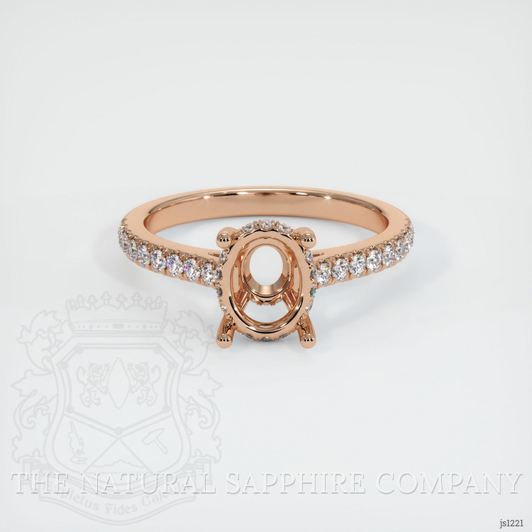 18K Rose Gold Pave Ring Setting