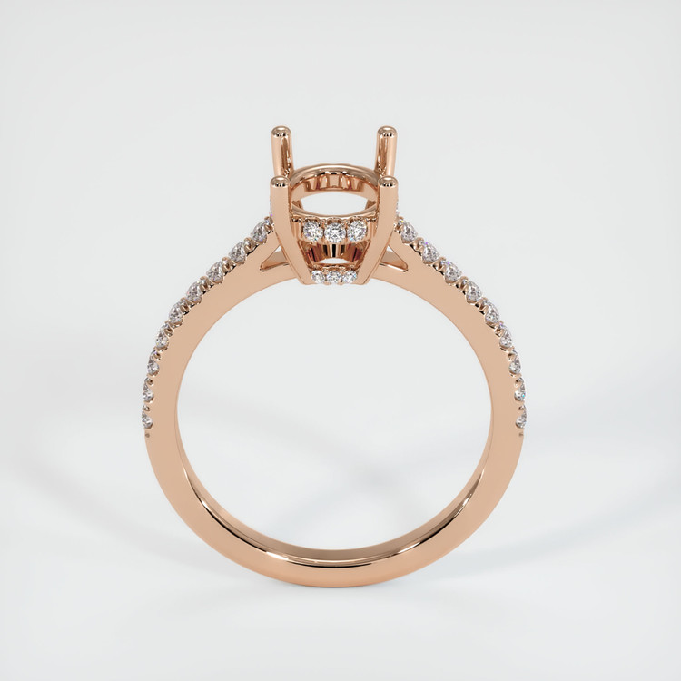 18K Rose Gold Pave Ring Setting