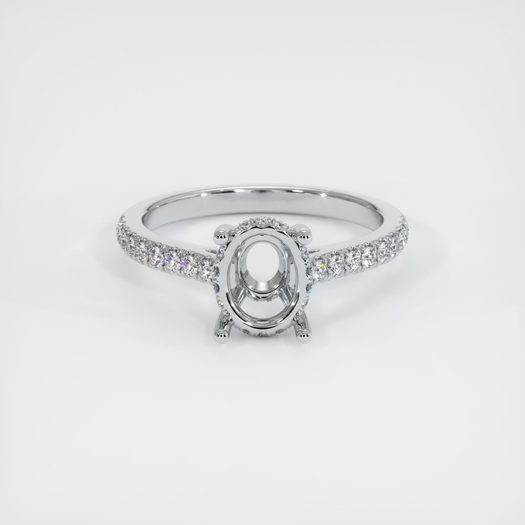 14K White Gold Pave Ring Setting