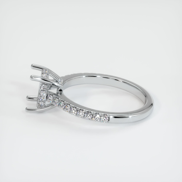 14K White Gold Pave Ring Setting