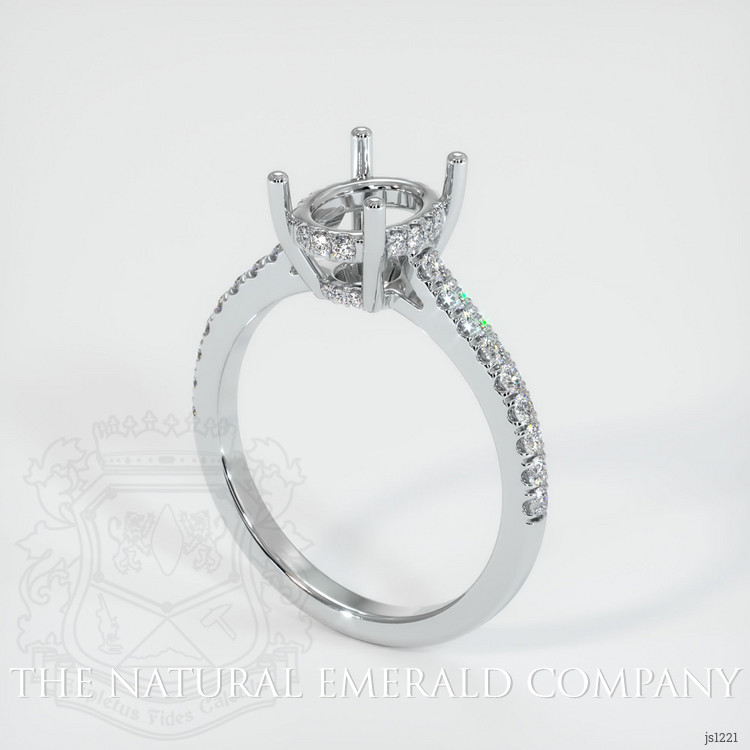 18K White Gold Pave Ring Setting