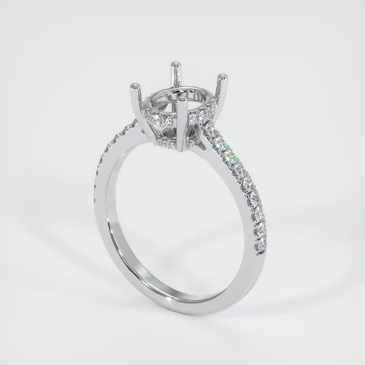 18K White Gold Pave Ring Setting