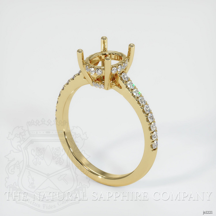14K Yellow Gold Pave Ring Setting