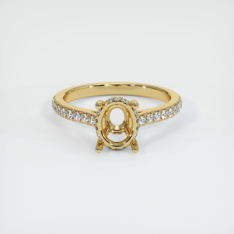 14K Yellow Gold Pave Ring Setting