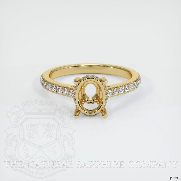 14K Yellow Gold Pave Ring Setting