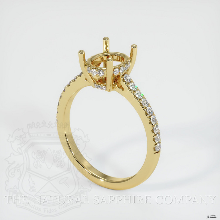 18K Yellow Gold Pave Ring Setting