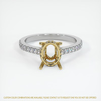 14K Yellow & White Pave Ring Setting Image