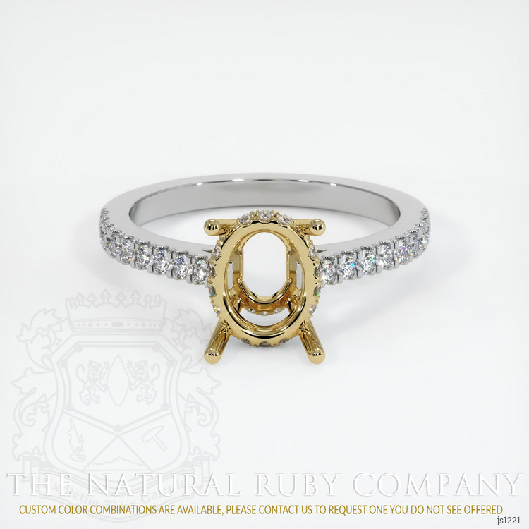 14K Yellow & White Pave Ring Setting