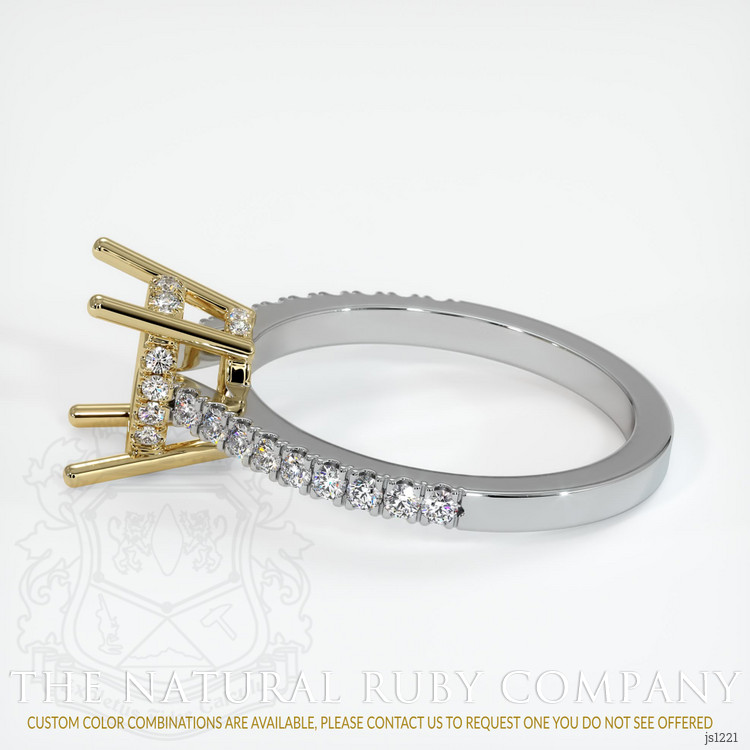 14K Yellow & White Pave Ring Setting