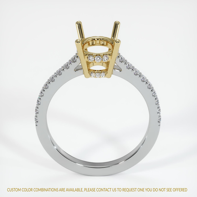 14K Yellow & White Pave Ring Setting