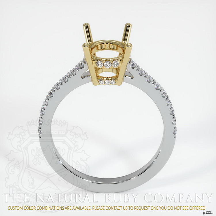 14K Yellow & White Pave Ring Setting
