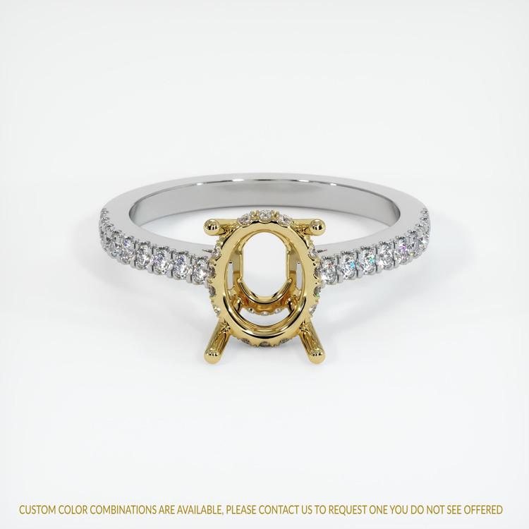 18K Yellow & White Pave Ring Setting