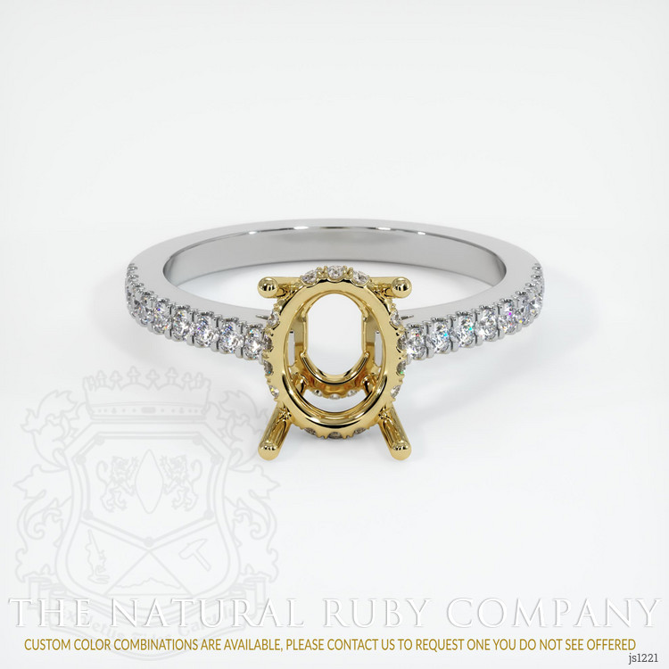 18K Yellow & White Pave Ring Setting