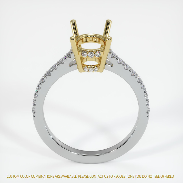 18K Yellow & White Pave Ring Setting