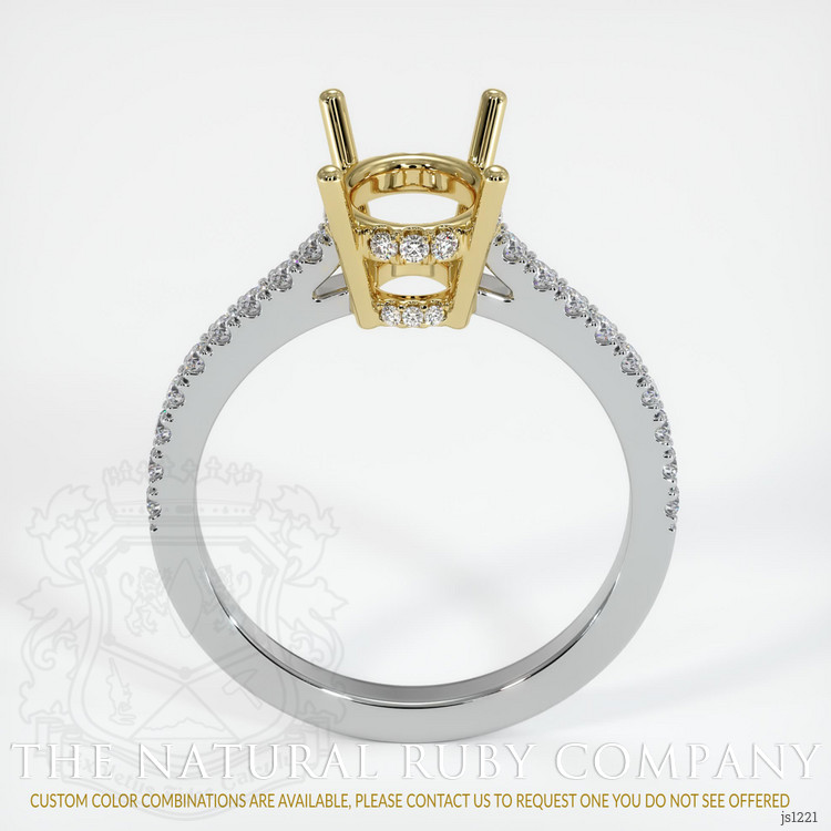 18K Yellow & White Pave Ring Setting