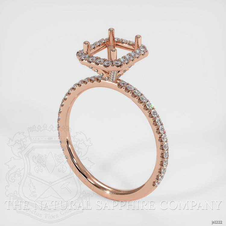 14K Rose Gold Pave Ring Setting