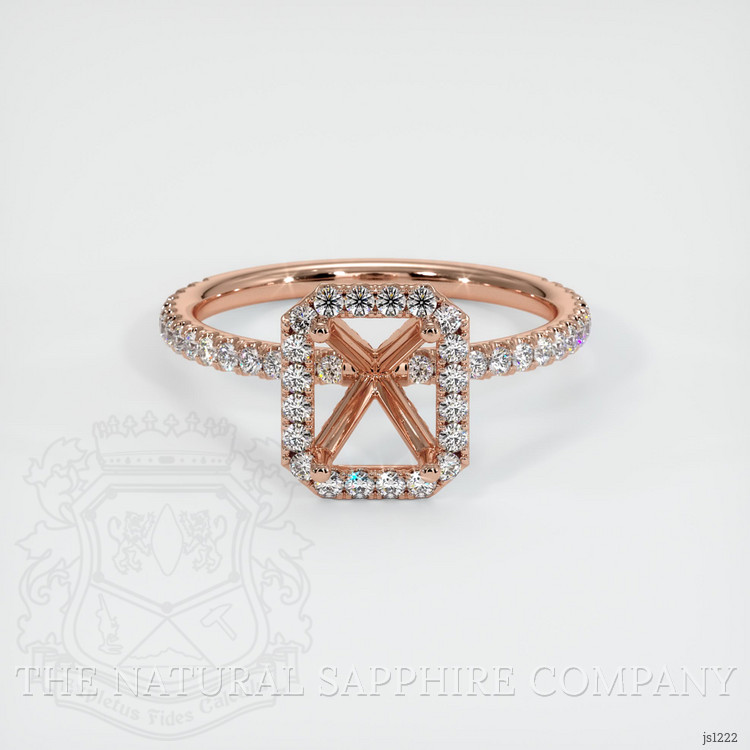14K Rose Gold Pave Ring Setting
