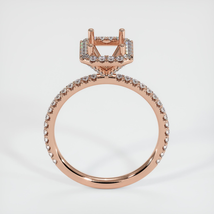 14K Rose Gold Pave Ring Setting
