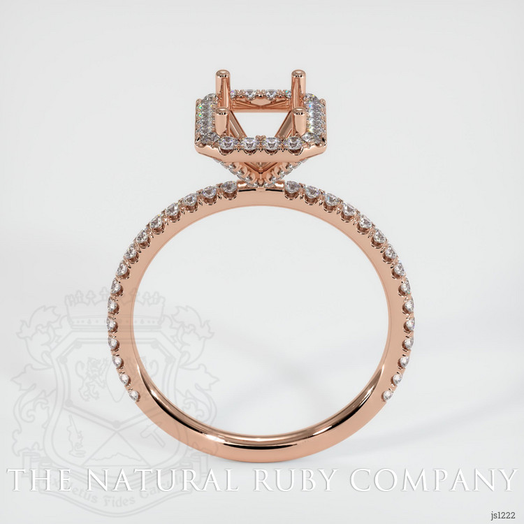 14K Rose Gold Pave Ring Setting