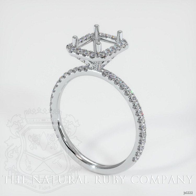 14K White Gold Pave Ring Setting