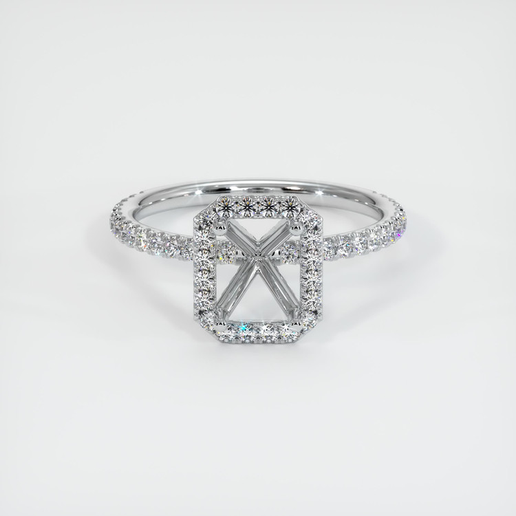 14K White Gold Pave Ring Setting