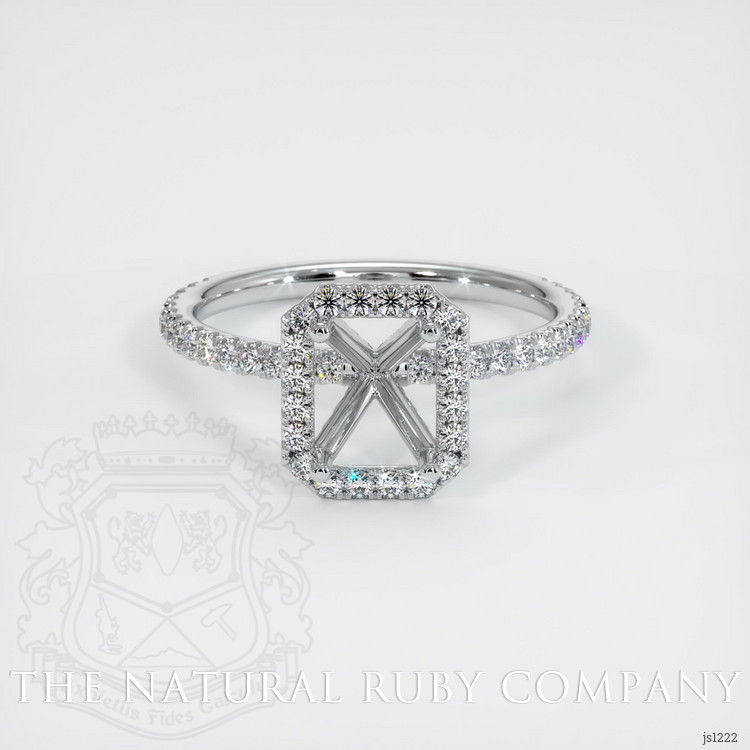 14K White Gold Pave Ring Setting