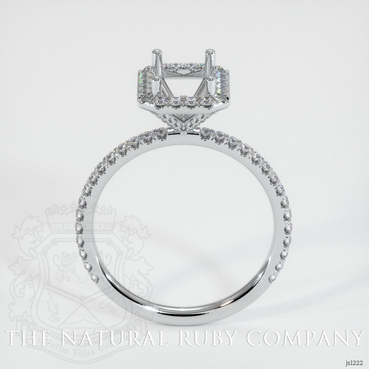 14K White Gold Pave Ring Setting