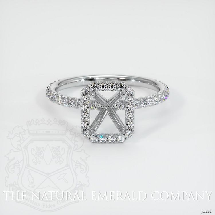 18K White Gold Pave Ring Setting
