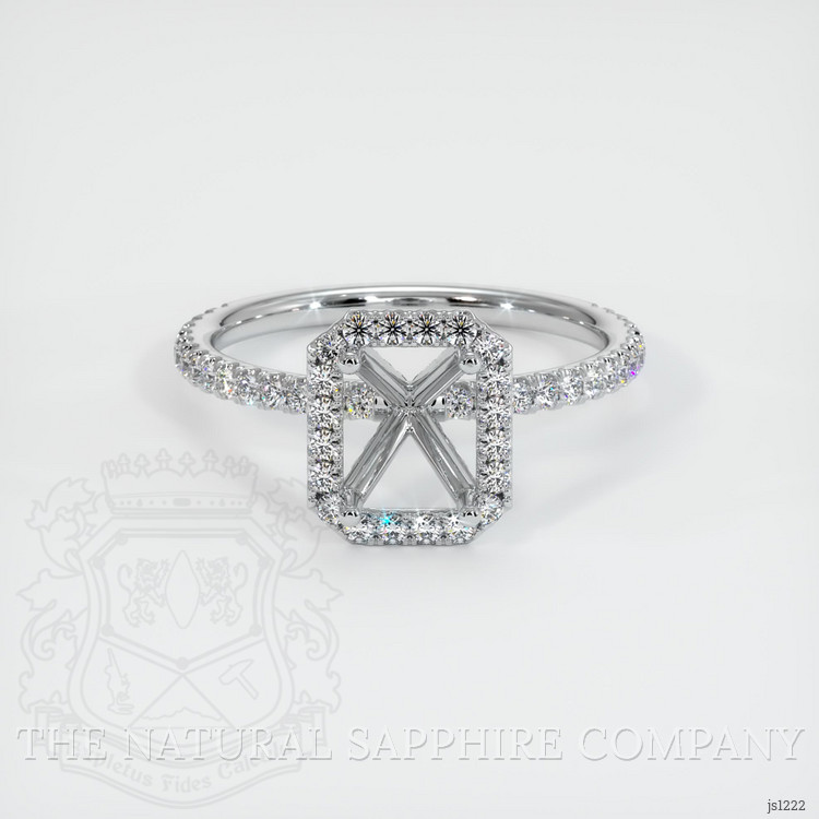 18K White Gold Pave Ring Setting