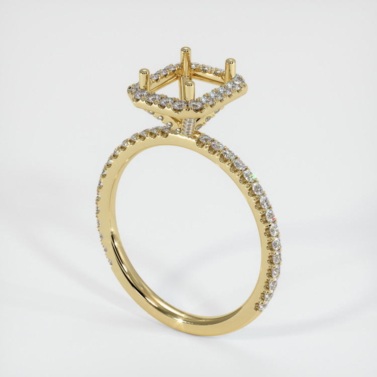 14K Yellow Gold Pave Ring Setting