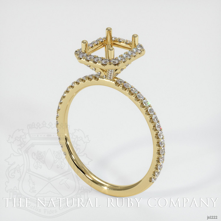 14K Yellow Gold Pave Ring Setting